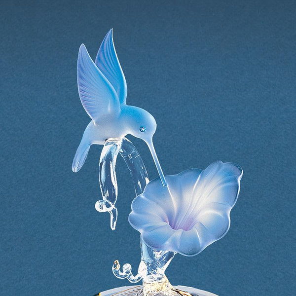 Hummingbird with Blue Flower
