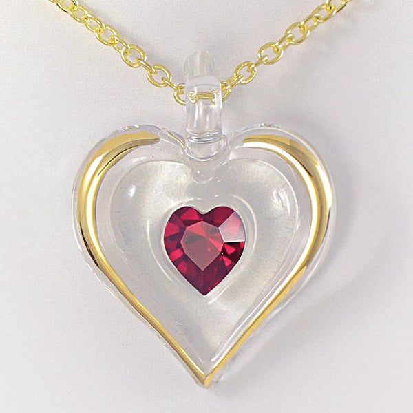 January Birthstone Heart Necklace