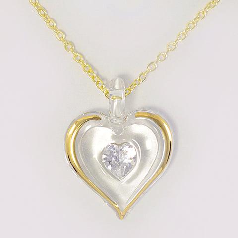 April Birthstone Heart Necklace