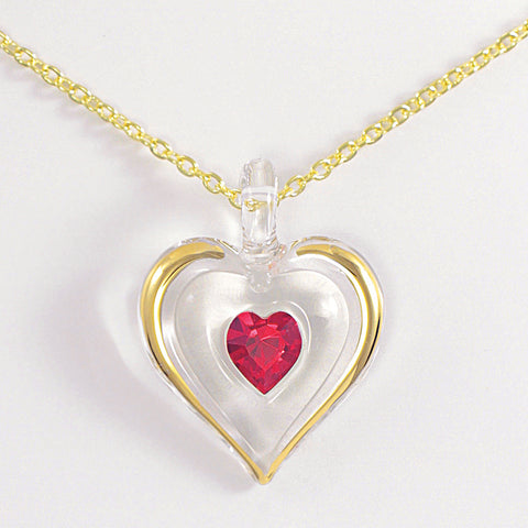 July Birthstone Heart Necklace