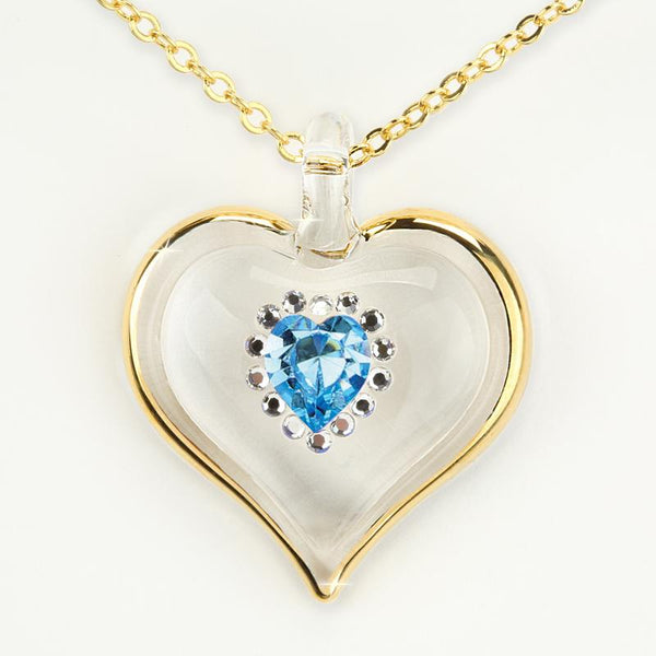 December Birthstone Sparkle Heart Necklace