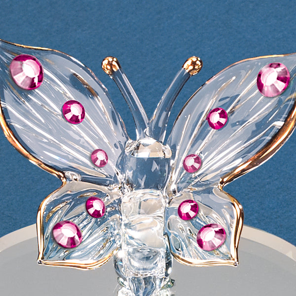 Butterfly with Pink Crystals
