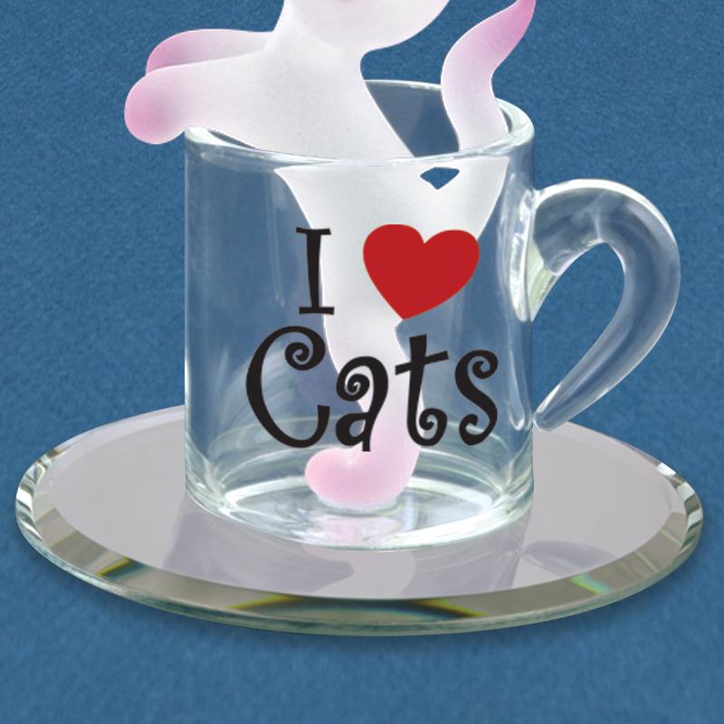 Marie Snowglobe Glass Can Cute Cat Pink Glass Can Lady Ice Coffee