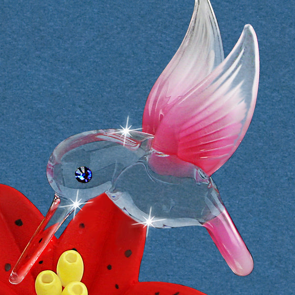 Hummingbird with Red Lily