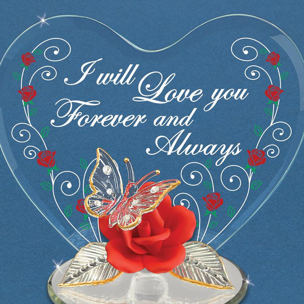 EM7 323-AY: "I Love You Always" Butterfly and Red Rose