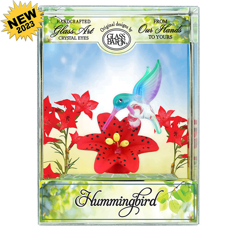 Keepsake Box: Hummingbird, Red Lily