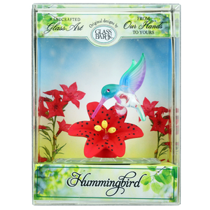 Keepsake Box: Hummingbird, Red Lily