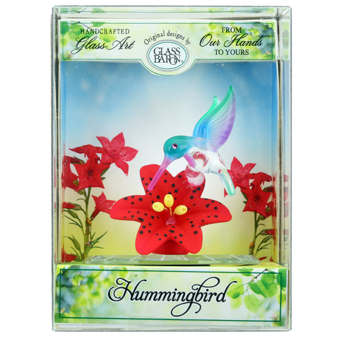 Keepsake Box: Hummingbird, Red Lily