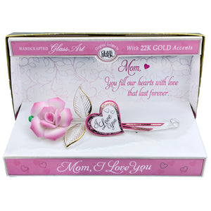 Keepsake Box: Pink Rose, Mom-Fill Our Hearts