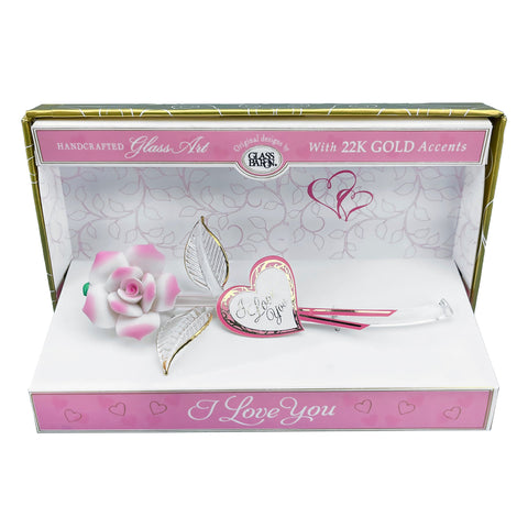 Keepsake Box: Rose, Pink "I Love You"