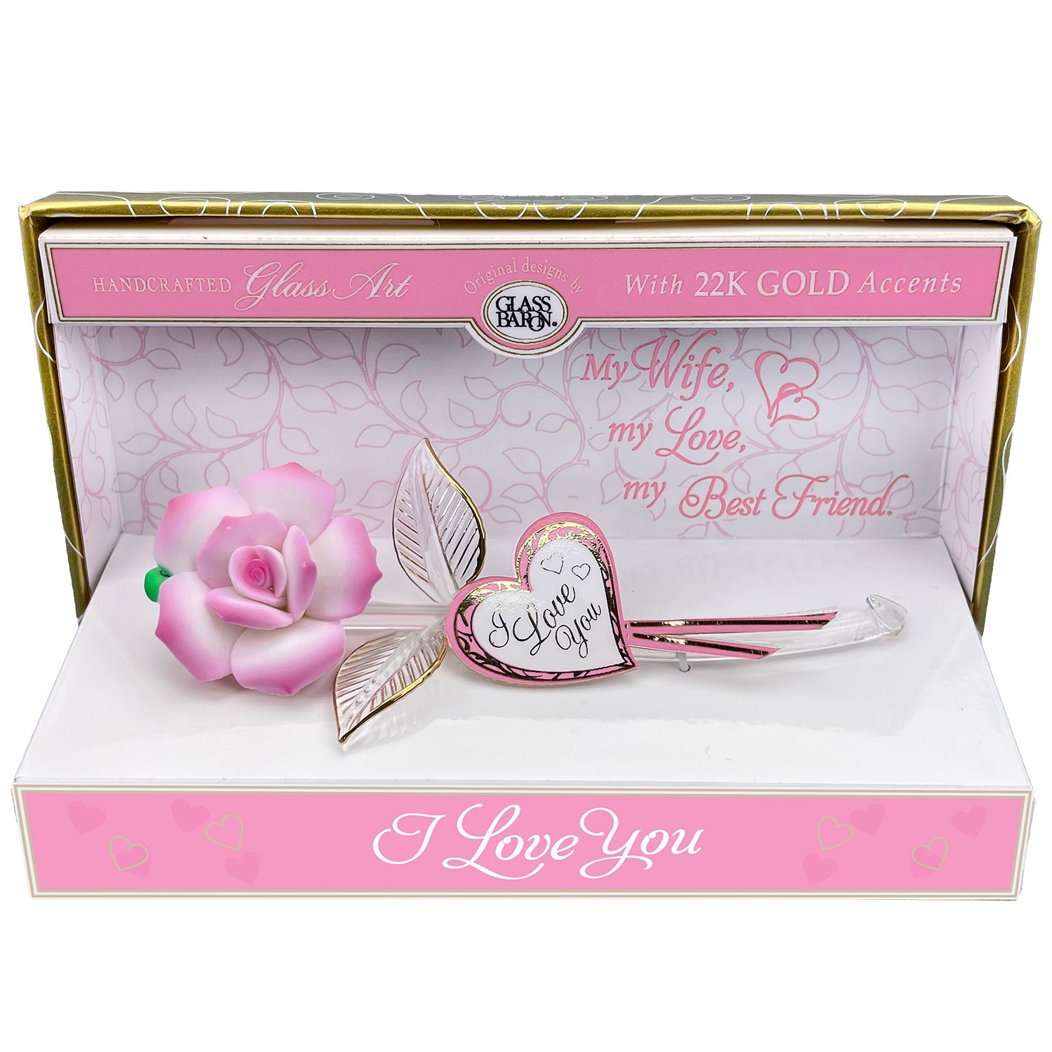 Keepsake Box: Pink Rose "Wife, Best Friend"