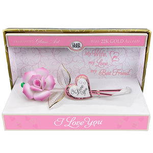 Keepsake Box: Pink Rose "Wife, Best Friend"