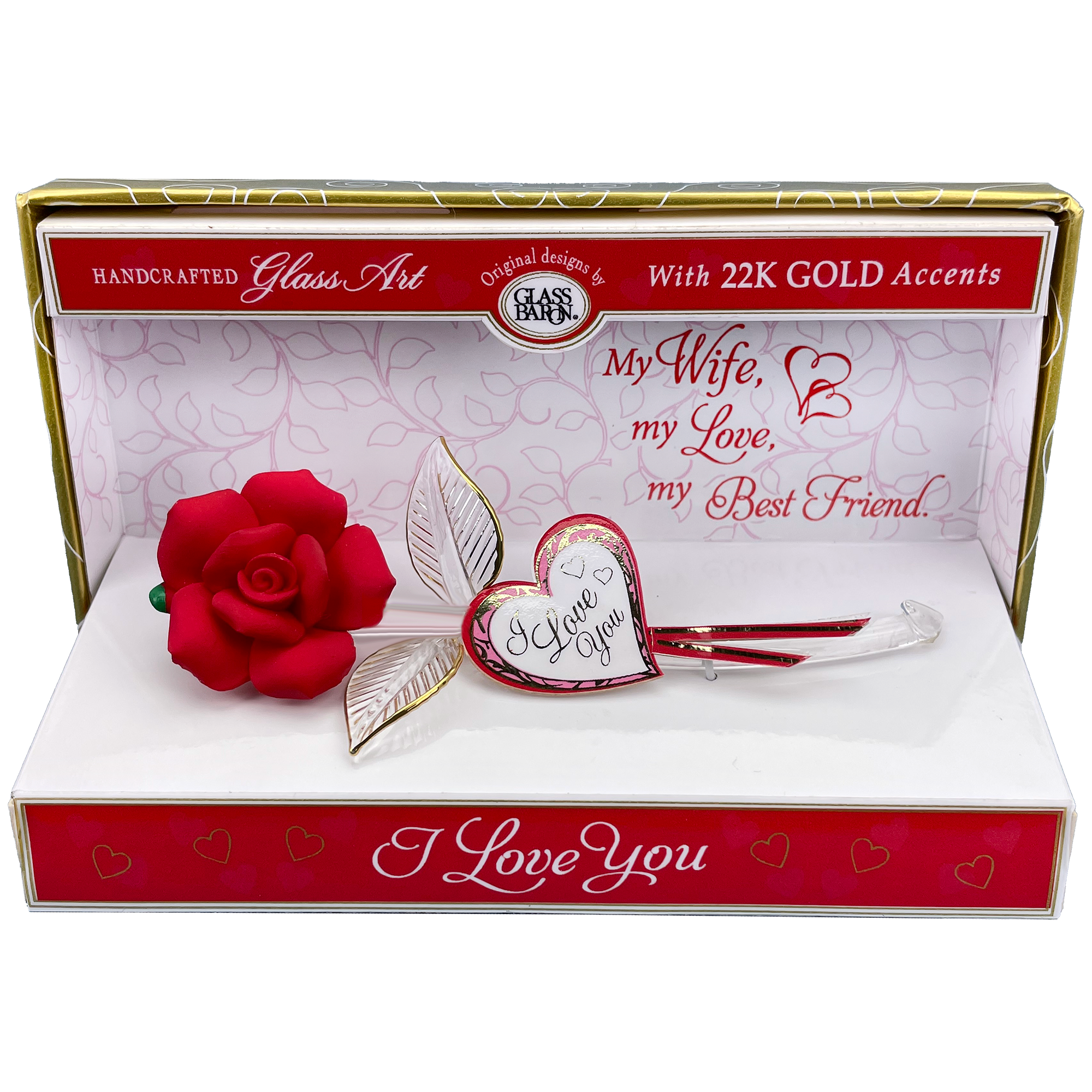 Keepsake Box: Rose, Red "Wife, Best Friend"