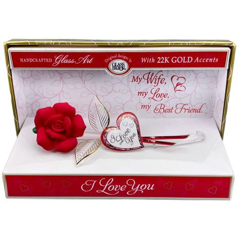 Keepsake Box: Rose, Red "Wife, Best Friend"