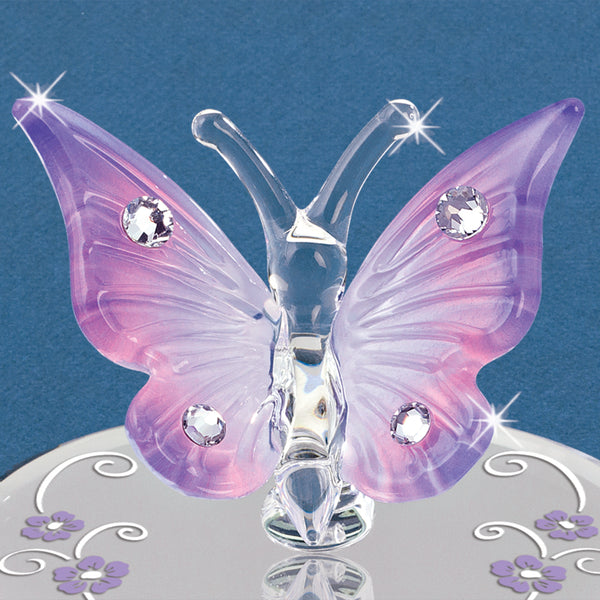L0 319-L: Lavender Butterfly with Crystals