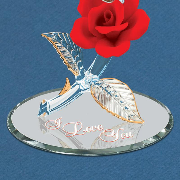 P3 402-R5: "I Love You" Butterfly with Red Rose