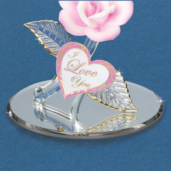 P3 404-T5: "I Love You" Hummingbird with Pink Rose