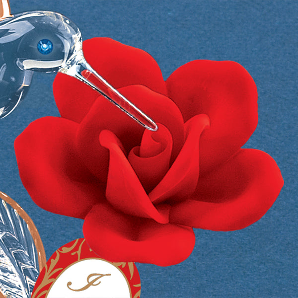 P4 401-R5: Red Rose with Hummingbird