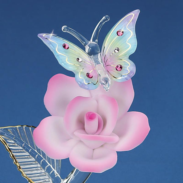P4 402-PK: Butterfly on Pink Rose