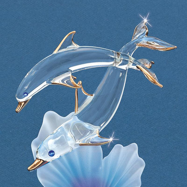 S3 267: Dolphin and Baby with Blue Coral