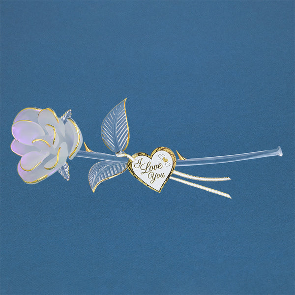 S8 442-W: Rose, White "I Love You" (Large)
