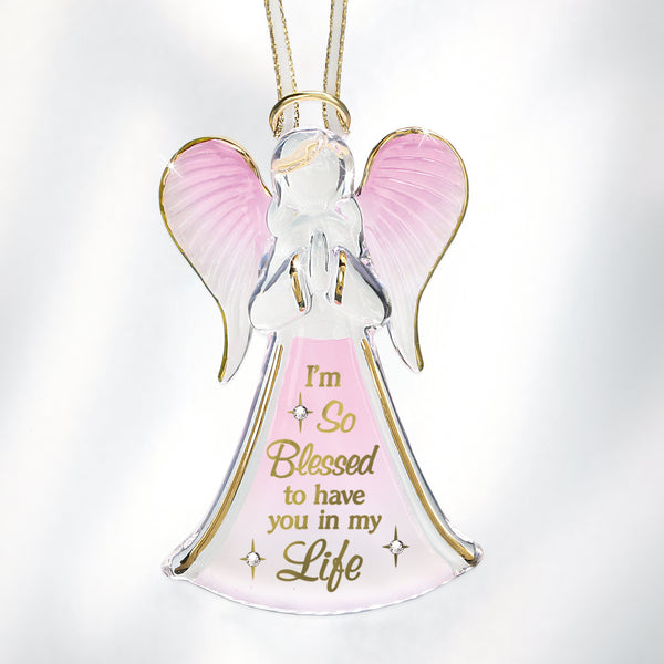 W3 126-BL: "I'm Blessed" Angel Ornament