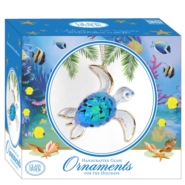 W3 622-CB: Sea Turtle Caribbean Blue Ornament