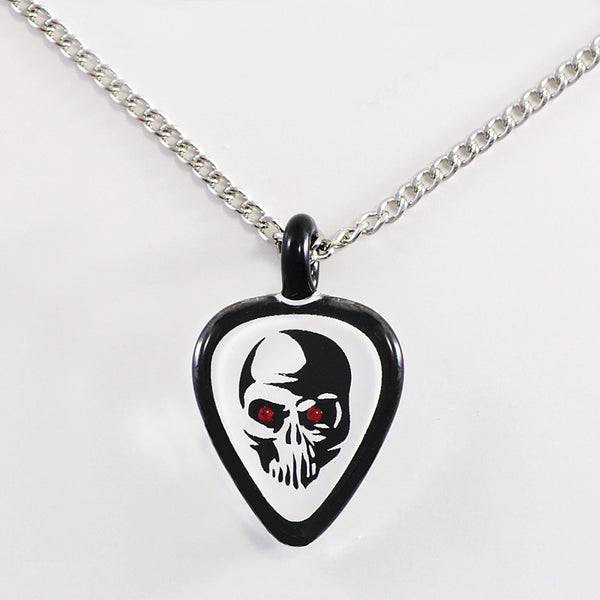 Guitar Pick with Skull Necklace