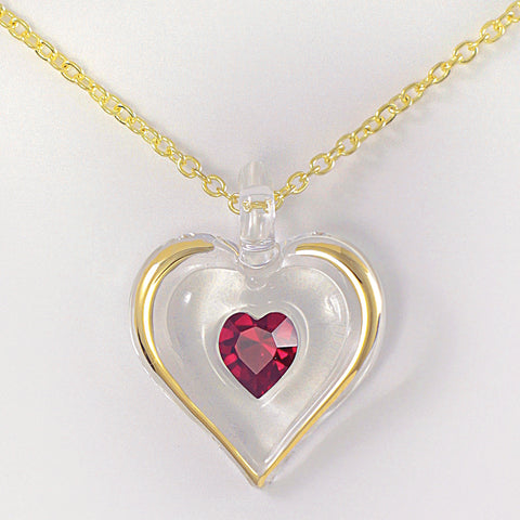 January Birthstone Heart Necklace