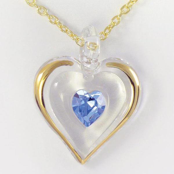 March Birthstone Heart Necklace