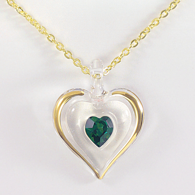 May Birthstone Heart Necklace