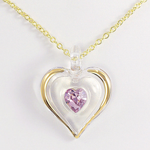 June Birthstone Heart Necklace