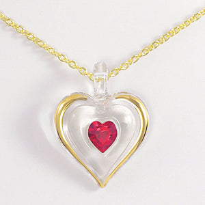 July Birthstone Heart Necklace