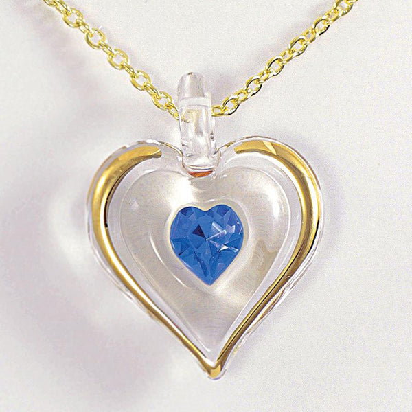 September Birthstone Heart Necklace