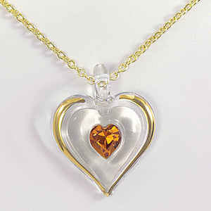 November Birthstone Heart Necklace