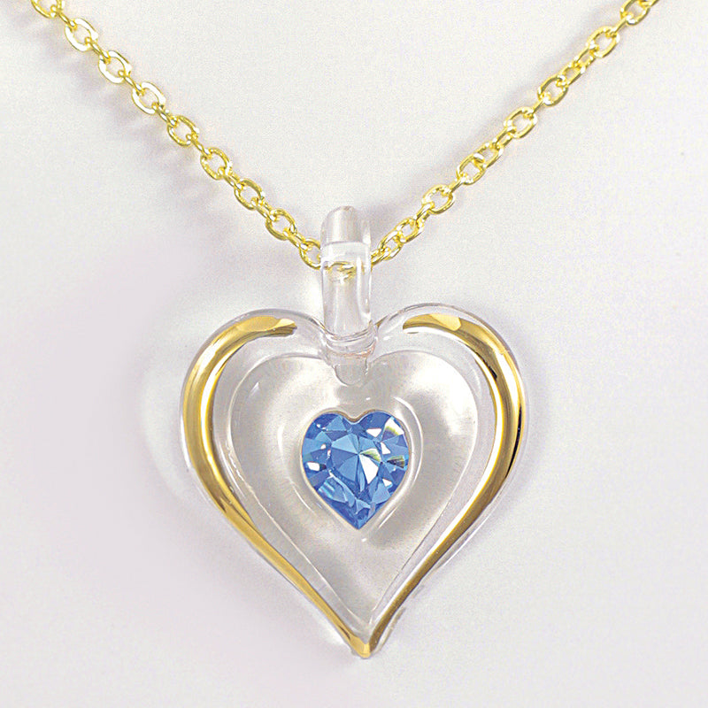 December Birthstone Heart Necklace