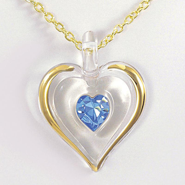 December Birthstone Heart Necklace