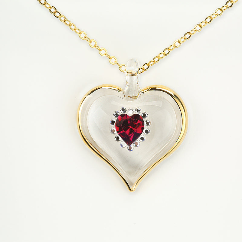 January Birthstone Sparkle Heart Necklace