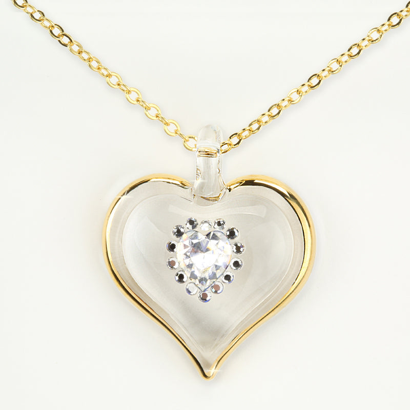 April Birthstone Sparkle Heart Necklace