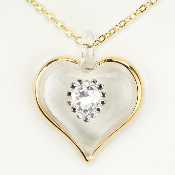 April Birthstone Sparkle Heart Necklace