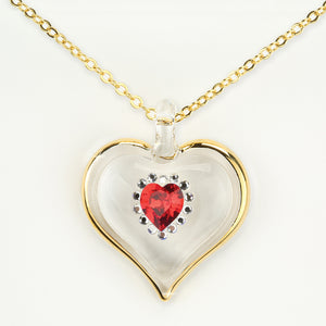 July Birthstone Sparkle Heart Necklace