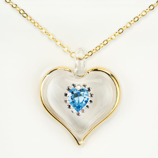 December Birthstone Sparkle Heart Necklace