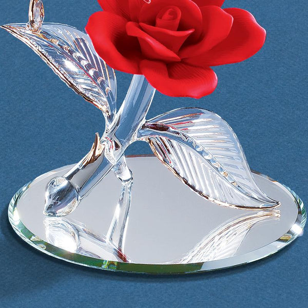 Hummingbird with Red Rose