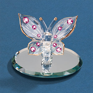 Butterfly with Pink Crystals