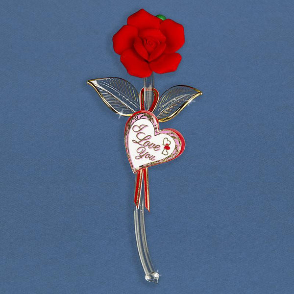 Small "I Love You" Red Rose