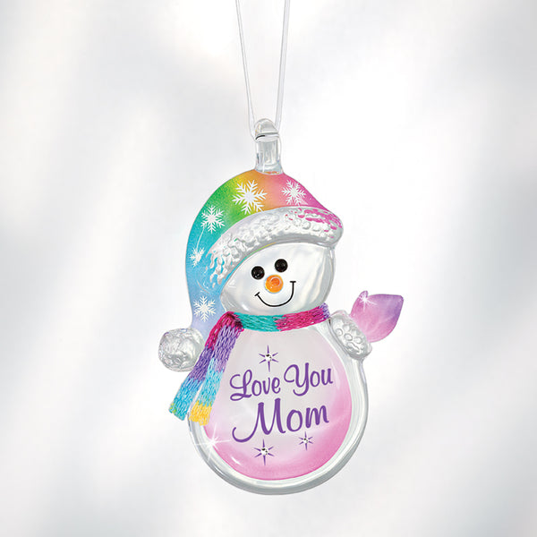 'Love You Mom' Snowman Ornament